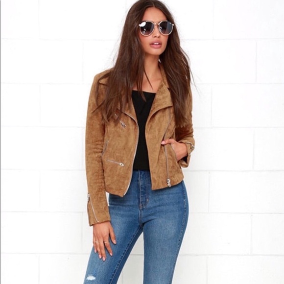 Lulus Jackets & Blazers - Lulus Suede With Love Crop Moto Jacket Size Large